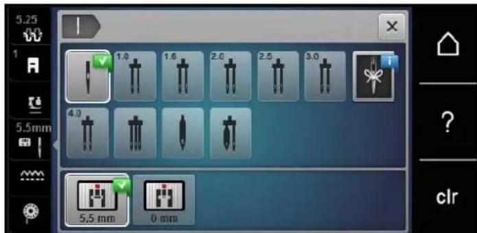 BERNINA 475 QE - Sélectionner l'aiguille dans l'interface utilisée - 2