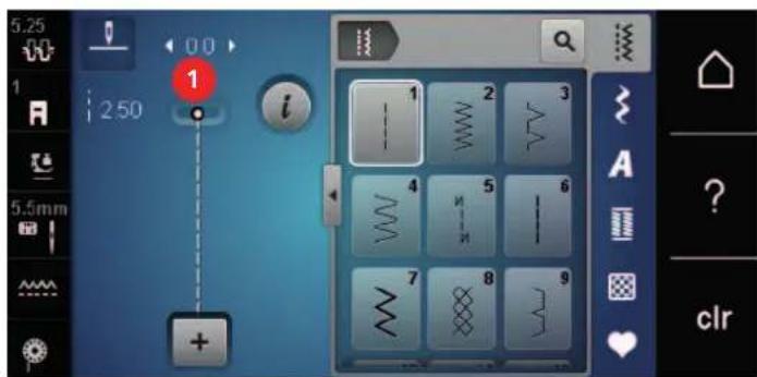 BERNINA 475 QE - Modification de la largeur de point - 1