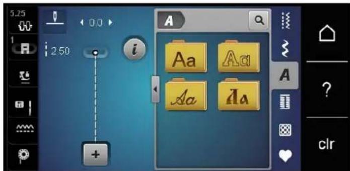 BERNINA 475 QE - Aperçu sur les alphabets - 1