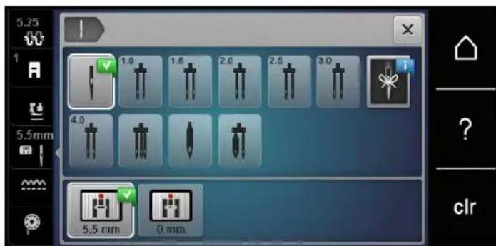 BERNINA 475 QE - Sélectionner la plaque à aiguille dans l'interface utilisateur - 2