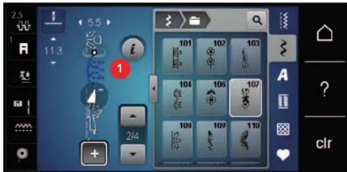 BERNINA 475 QE - Modification d'un motif individuel - 1
