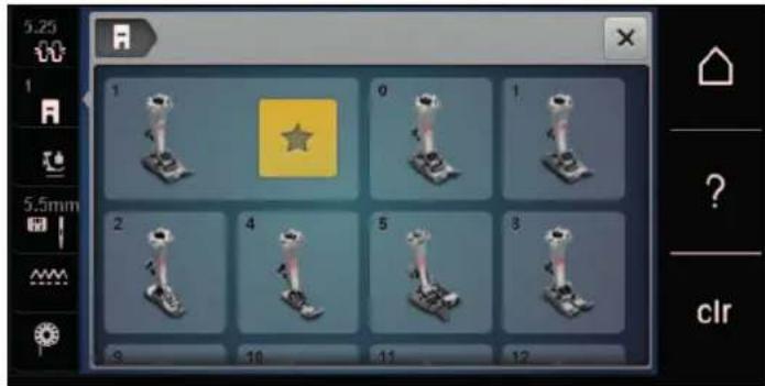 BERNINA 475 QE - Afficher le pied-de-biche dans l'interface utiliser - 2