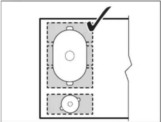 AEG IPE84571IB - Posición correcta del utensilio de cocina: - 1
