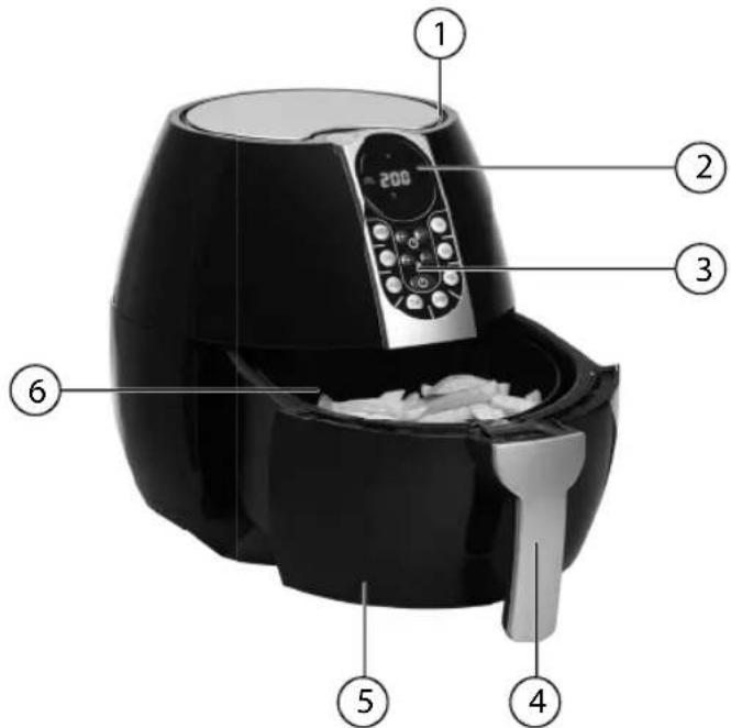 MEDION MD 17320 - Heteluchtfritteuse - apparaatoverzicht - 1