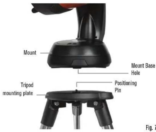 CELESTRON NexStar 8SE - ATTACHING THE NEXSTAR TO THE TRIPOD - 3