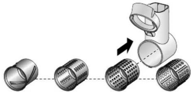 Diagram illustrating the assembly of a pipe fitting with labeled components and directional arrow indicating process.