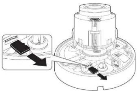 Hanwha QNO6012R - Retrait d'une carte mémoire micro SD - 6