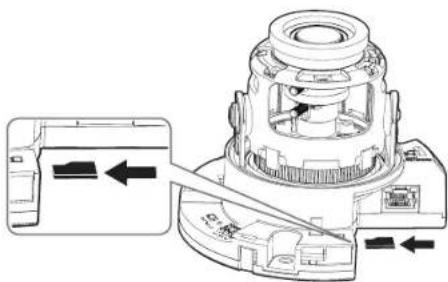 Hanwha QNO6012R - Insertion d'une carte mémoire micro SD (QNO-6012R/6022R/6032R/6072R/6082R) - 6