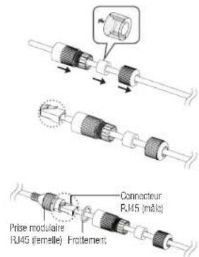 Hanwha QNO6012R - Comment connecter le câble RJ45 étanche à un câble LAN - 1