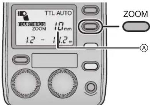 PANASONIC Lumix DMWFL500E - Appuyez sur la touche [ZOOM] et sélectionnez l'angle d'éclairage. - 1