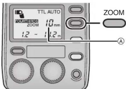 PANASONIC Lumix DMWFL500E - Pulse el botón [ZOOM] y seleccione el ángulo de alumbrado. - 1