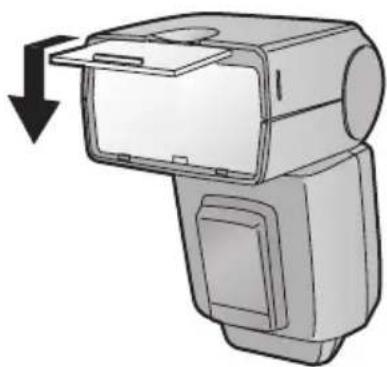 PANASONIC Lumix DMWFL500E - Pull out the wide panel and then push it down. - 1