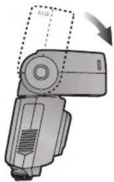 PANASONIC Lumix DMWFL500E - Apunte la cabeza hacia abajo hasta que vaya (7 grados hacia abajo). - 1