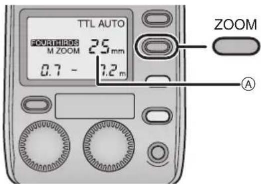 PANASONIC Lumix DMWFL500E - Appuyez sur la touche [ZOOM] et sélectionnez l'angle d'éclairage. - 1