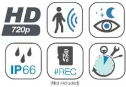 AVIDSEN 123581 WiFi - Caméra IP WiFi 720P extérieure - 1