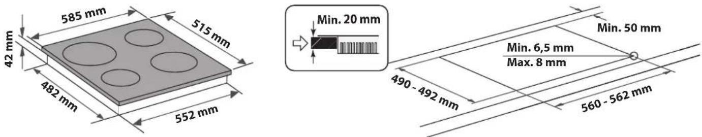 BAUKNECHT CTAR 86421 IN - DIMENSIONS AND DISTANCES TO BE MAINTAINED - 2