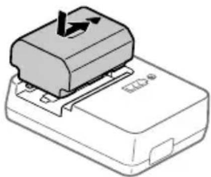 SONY Alpha A9 II - Insert the battery pack into the battery charger. - 1