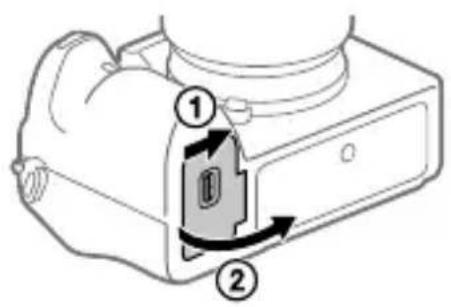 SONY Alpha A9 II - Steg 2: Isätting av batteripaketet i kameran - 1