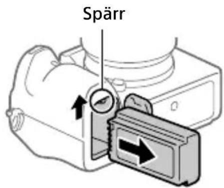SONY Alpha A9 II - För att ta ut batteripaketet - 1