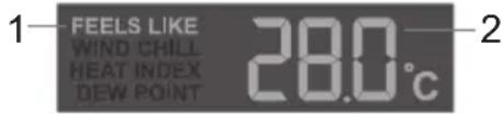 ALECTO WS4900 - Gefühlte Kälte und Taupunkttemperatur: - 1