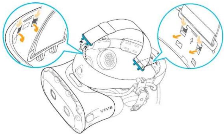 HTC VIVE Cosmos Elite - Retirer la sangle supérieure de la bande du casque - 1