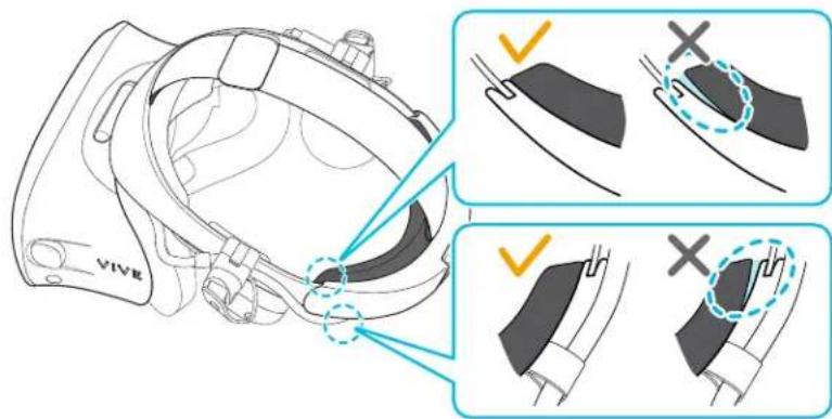 HTC VIVE Cosmos Elite - Refixer les coussins avant et arrrière au casque - 8