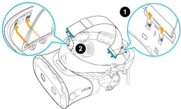 HTC VIVE Cosmos Elite - Fixer la sangle supérieure à la bande du casque - 2