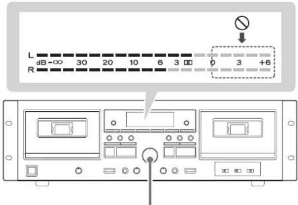 TASCAM 202 MKVII - Use the REC LEVEL (recording level) knob so that the peak level meter never reaches 0. - 1