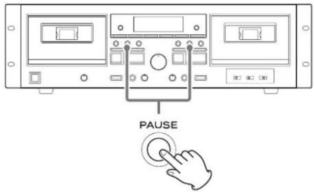 TASCAM 202 MKVII - Press the PAUSE button to start recording. - 1