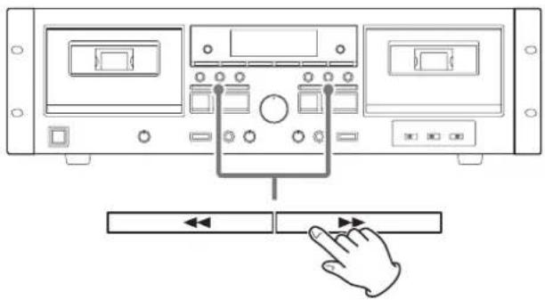 TASCAM 202 MKVII - Notes about playing (recording) a tape in one deck when tapes are loaded in both cassette holders - 4