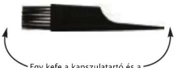 Egy kefe a kapszulatartó és a