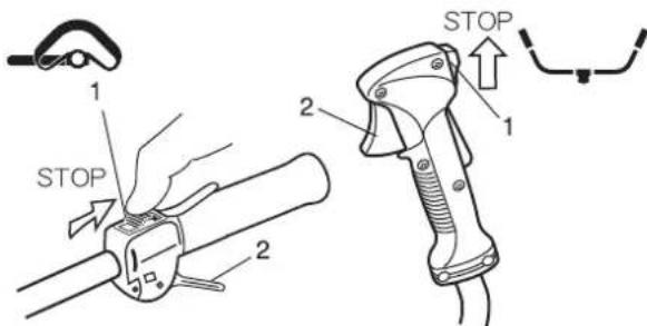 Shindaiwa T243XS - Stopping the engine - 1