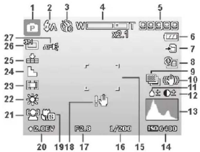 MEDION LIFE P44016 (MD 86535) - Informations affi chées pour la prise de vue - 1