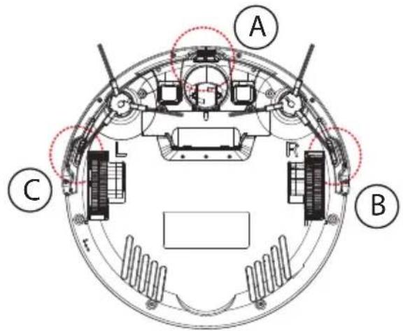 MEDION MD 18500 - Sensoren op stofzuigrobot - 1