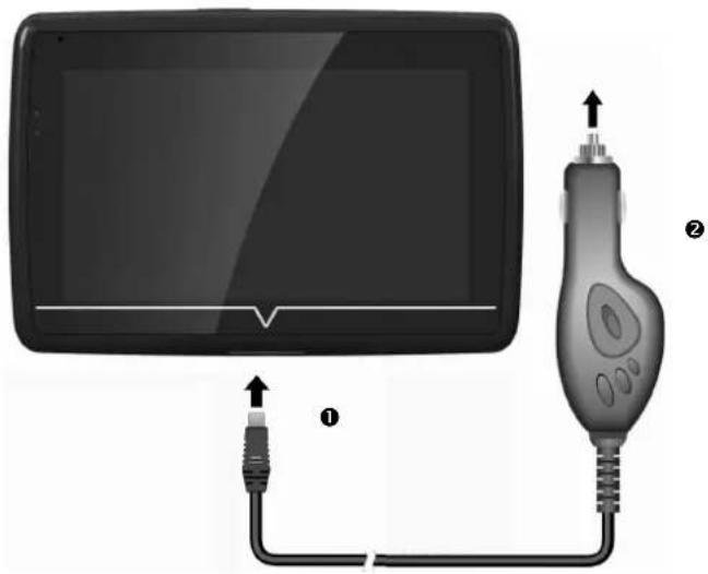 MEDION GoPal P4440 M20 - Autoadapter aansluten - 1