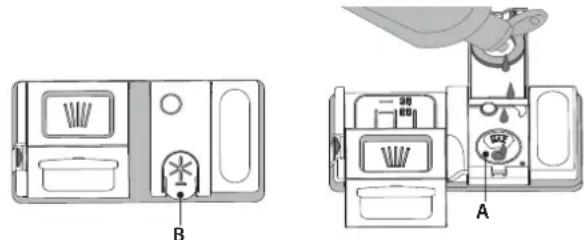 WHIRLPOOL WSBO 3O34 PF X - REMLIR LE DISTRIBUTEUR DE LIQUIDE DE RINÇAGE - 1