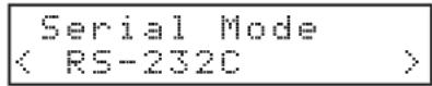 TASCAM CD400U DAB - Réglage du mode série (quand la carte Ethernet optionnelle est installée) - 1