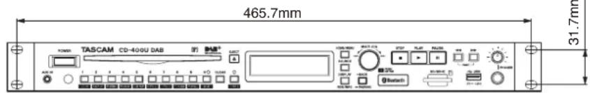 TASCAM CD400U DAB - Esquema de dimensiones - 3