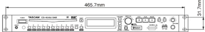 TASCAM CD400U DAB - Dimensional drawings - 3