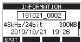 TASCAM Model 24 - Viewing song information - 1