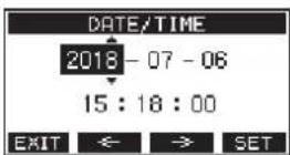 TASCAM Model 24 - Setting the built-in clock date and time - 1