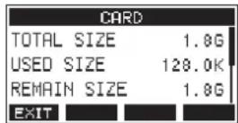 TASCAM Model 24 - Pantalla CARD - 1