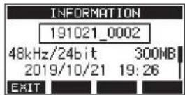 TASCAM Model 24 - Visualización de información de canción - 1