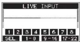 TASCAM Model 24 - Pantalla LIVE INPUT - 1