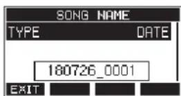 TASCAM Model 24 - Setting the song name format - 1