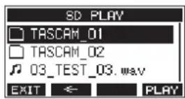 TASCAM Model 24 - Reproducción de:ficheros WAV en tarjetas SD (modo SD PLAY) - 1