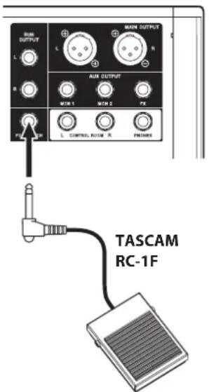 TASCAM Model 24 - Uso del pedal para el pinchado/ despinchado - 2