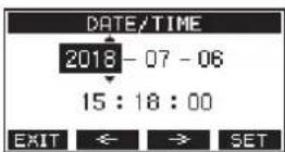 TASCAM Model 24 - Réglage de la date et de l'heure de l'horloge intégrée - 1