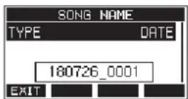 TASCAM Model 24 - Réglage du format de nom de fichier - 1