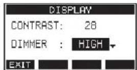 TASCAM Model 24 - Ajuste del brillo de la pantalla - 1